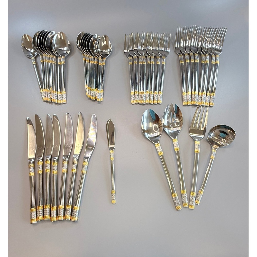 Wallace Silversmiths Aegean Weave Flatware 45 PCS Set Good Vintage Silverplate